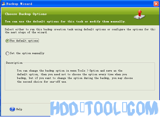 Choose the backup option