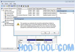 Extend Windows 7 partition warning