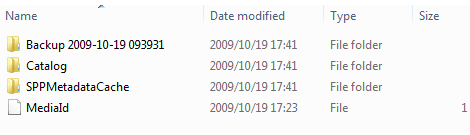 Folders created by Windows 7 system backup