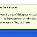 Windows XP low disk space