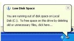 Windows XP low disk space