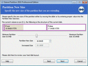 extend partition extend partition