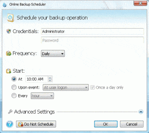online backup schedule