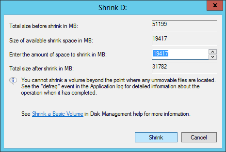 Shrink D drive