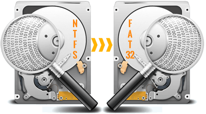 FAT32 को NTFS