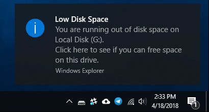 Baixo espaço em disco win8