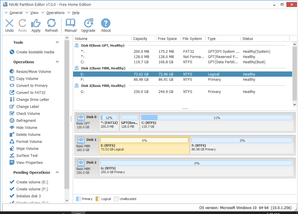 Windows 7 NIUBI Partition Editor Free Edition 7.0.7 full