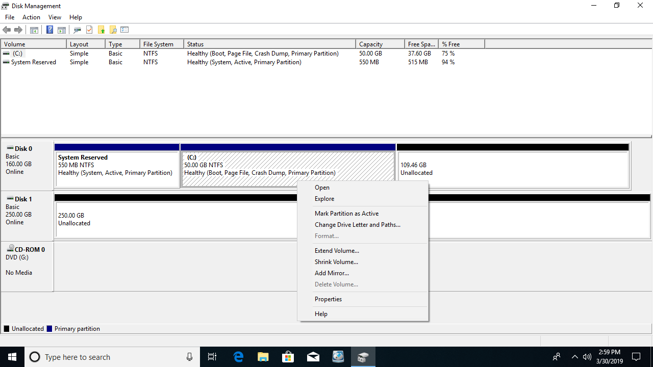 windows disk management tool