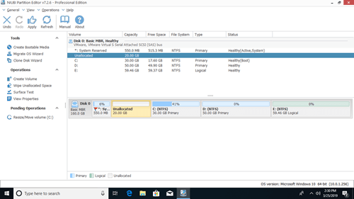 Cドライブ縮小済み
