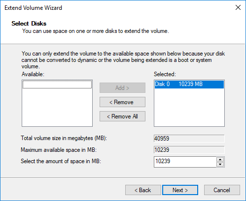 Extend Volume