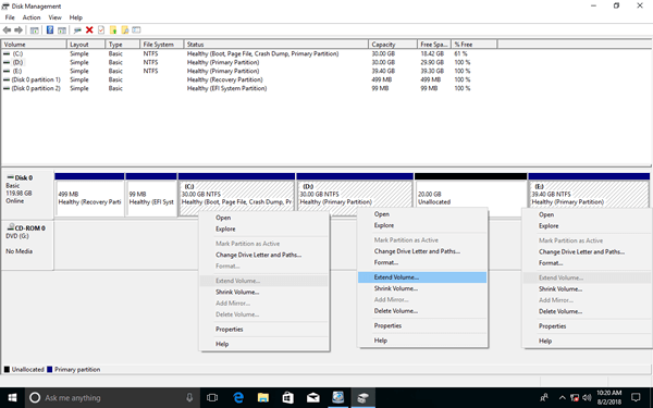 extend volume option not available for c drive windows 11