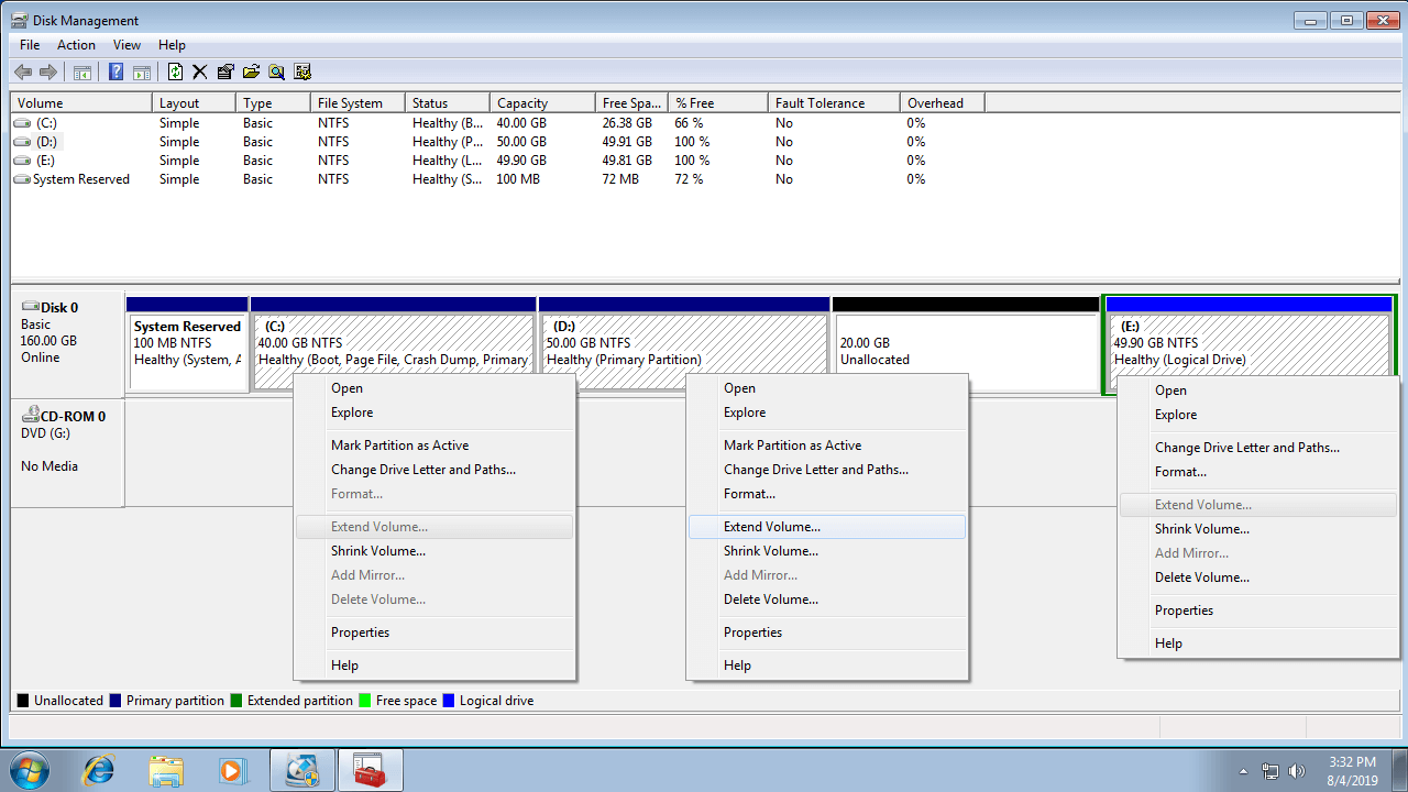 Управление дисками Windows 7. Windows 7 Disk Manager. Active Partition Disk.. Extended Partition. Extend system