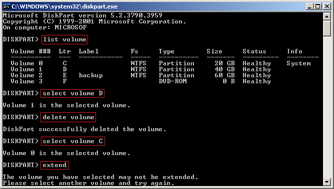 diskpart set hidden partition