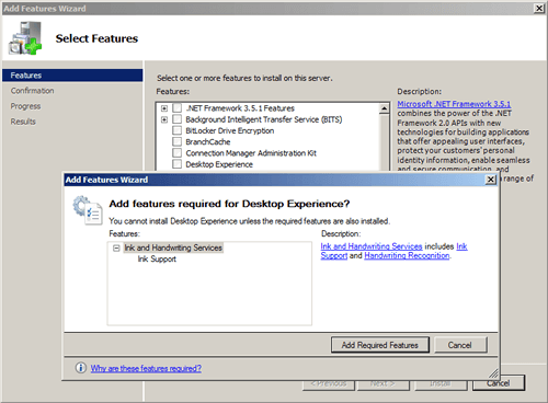Add required features