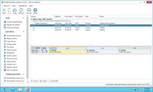 Move unallocated space