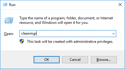 cleanmgrを実行