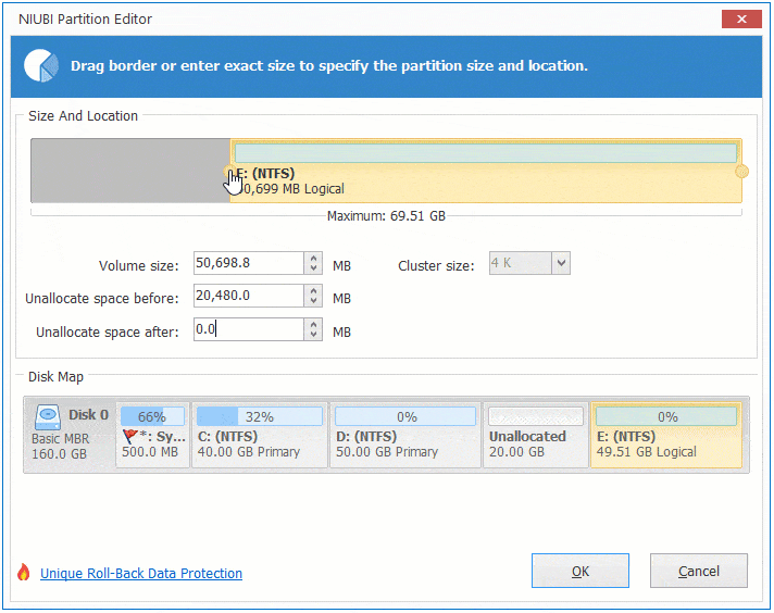 Laufwerk E erweitern
