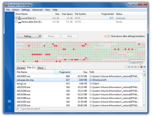 Auslogics Disk Defrag