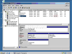Original VMware server partition layout