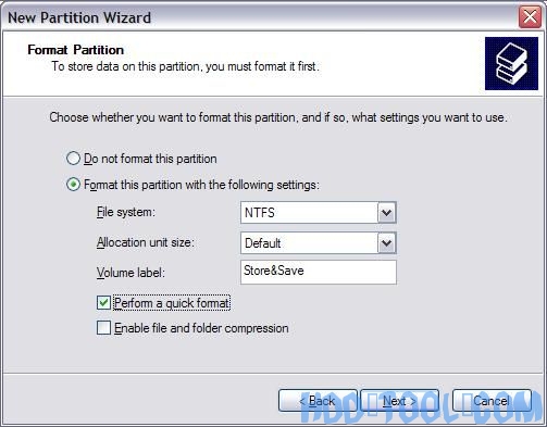 Format partition in Windows XP