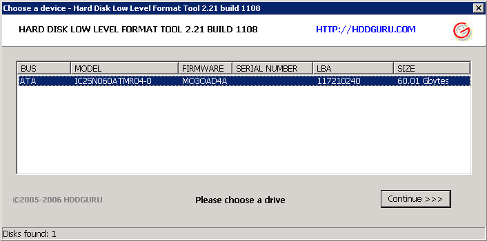 HDD low level format tool