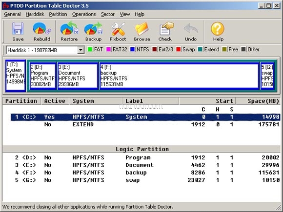 Partition Table Doctor