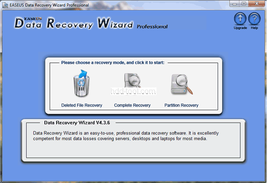 Data Recovery Wizard main window