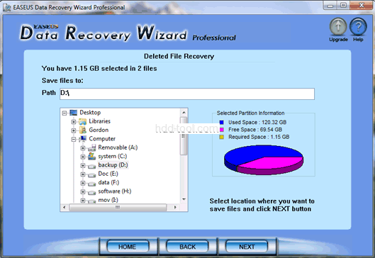 Select location to save files Select location to save files