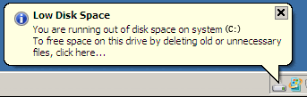 Low disk space