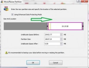 Shrink Data Partition