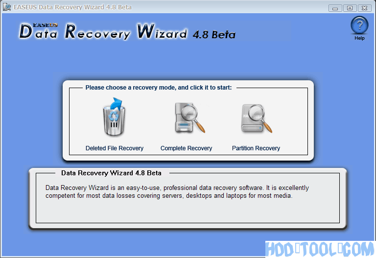 Data Recovery Wizard main window Data Recovery Wizard main window