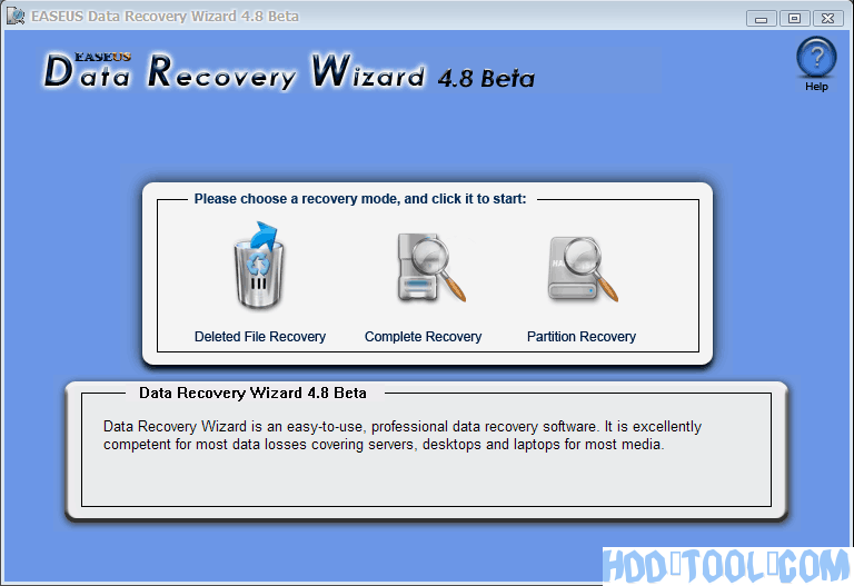 Data Recovery Wizard main window