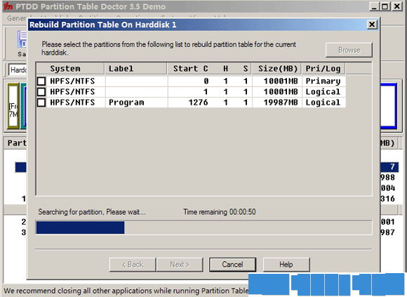 Recover Lost Partitions