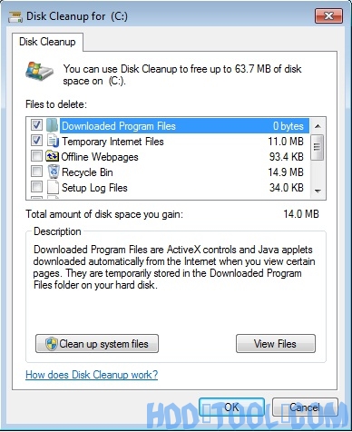 Image of Disk Cleanup for dialog box