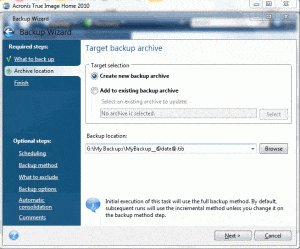 Backup Location Backup Location