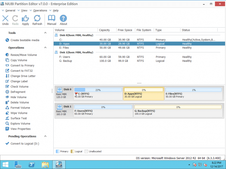 So ändern Sie den Partitionstyp zwischen logisch und primär, ohne dass