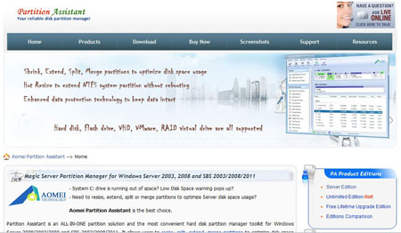 Partition magic win 2003