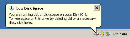 Low disk space