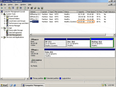 2008 disk management