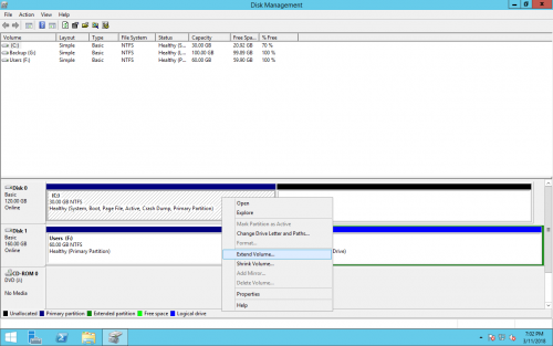 Extend C槽 Server 2012