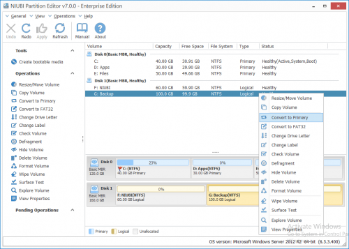 Convert logical partition