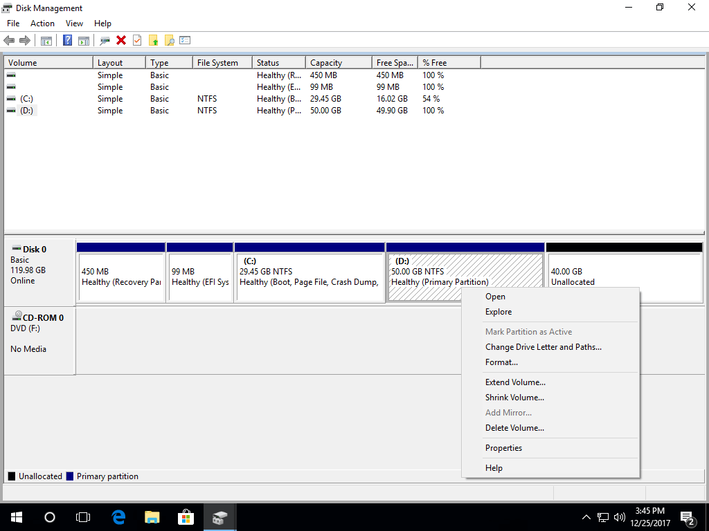 How to move partition on Windows 10 with 1 step?
