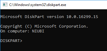 Diskpart Windows 10