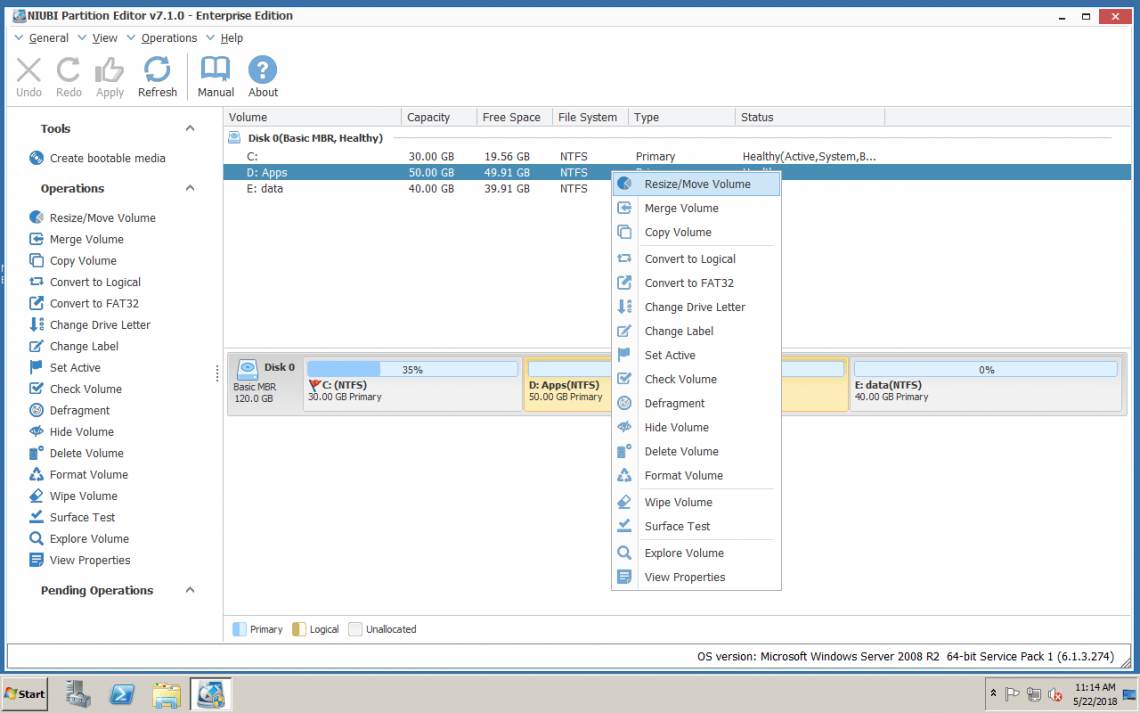 Increase partition size