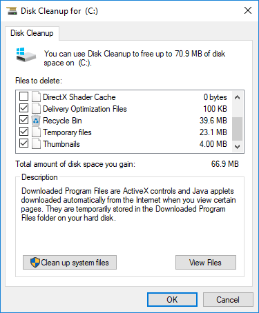 Windows 10 Disk Cleanup