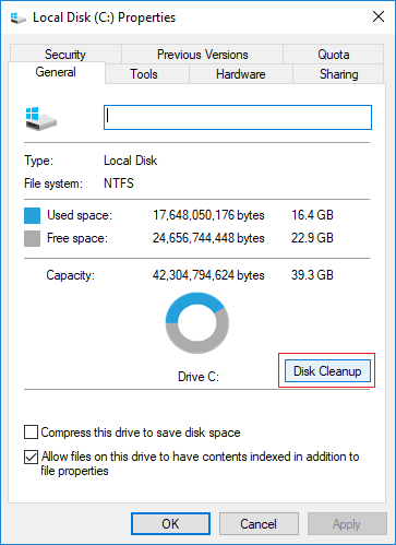 Disk cleanup