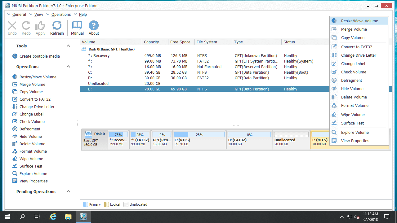 How to extend volume partition on Windows Server 2019?