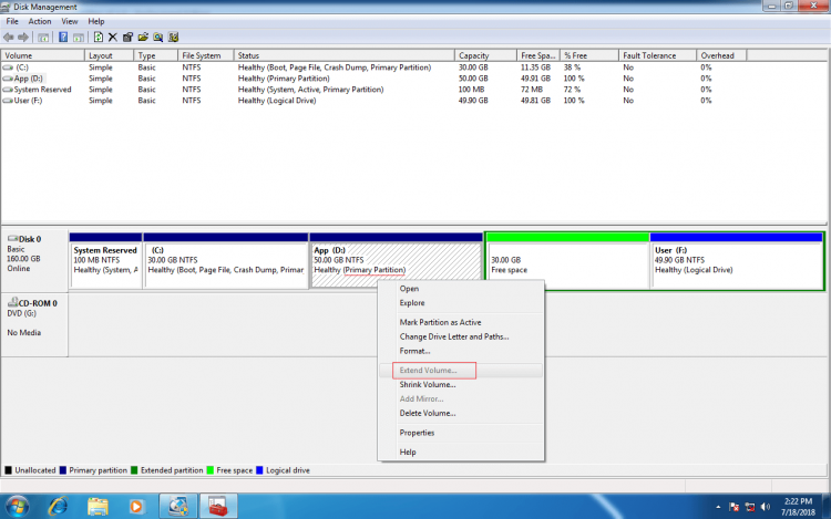 Extend primary partition