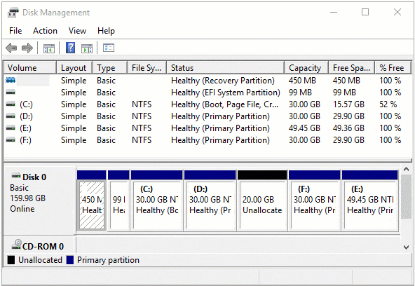 how to merge unallocated space and free space