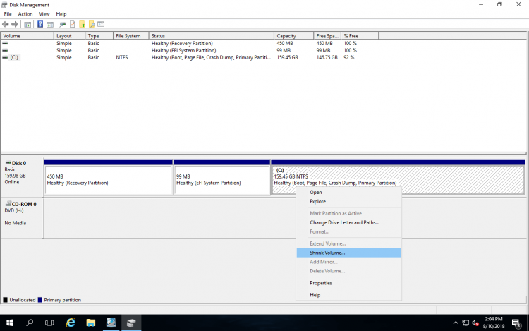 Shrink C drive